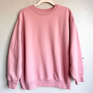 Uniqlo Basic Crew Neck Long Sleeve Sweatshirt Pink Small NWOT Spring Valentine